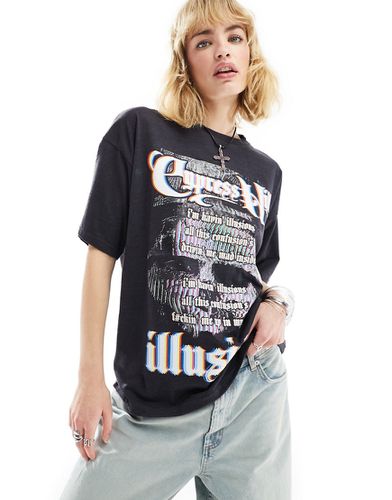 T-shirt grigio antracite oversize con stampa "Cypress Hill Illusions" - Daisy Street - Modalova