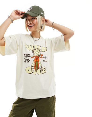T-shirt oversize color pietra con stampa di Betty Boop - Daisy Street - Modalova