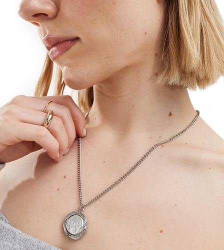 Collana argentata con pendente grande con perla - DesignB London - Modalova
