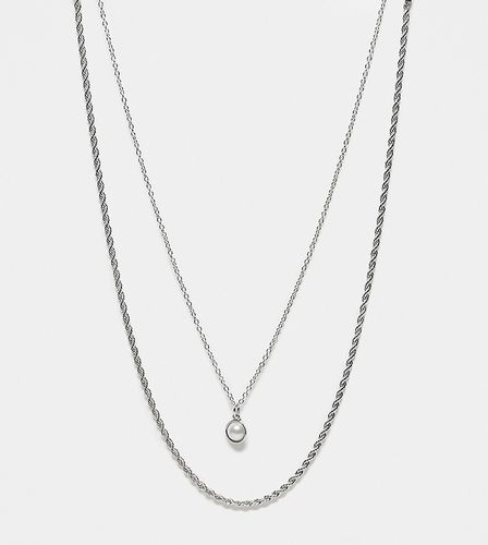 Confezione da 2 collane color in catenina stile corda e con perla pendente - DesignB London - Modalova