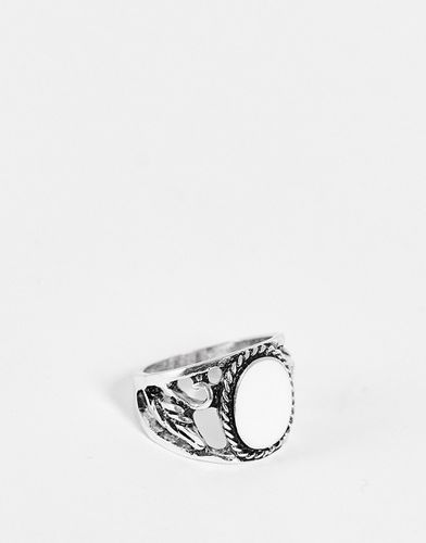 Anello bohémien argentato con pietra lunare - DesignB London - Modalova