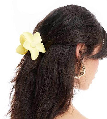 Pinza per capelli gialla a fiore - DesignB London - Modalova