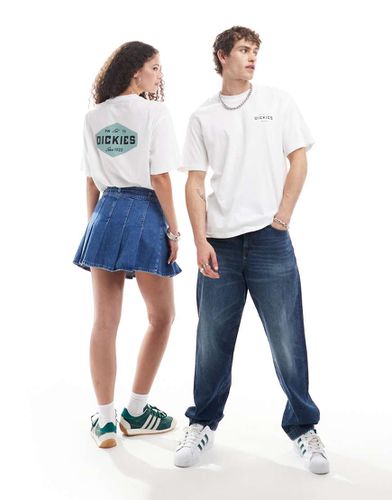 T-shirt bianca e blu con stampa sul retro - Dickies - Modalova