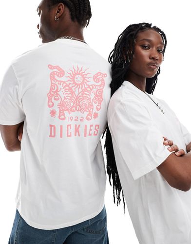 T-shirt bianca e rosa a maniche corte con stampa di tigri - Dickies - Modalova