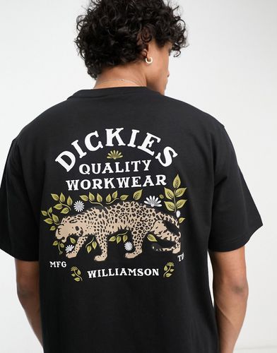 Fort Lewis - T-shirt nera con stampa di leopardo sul retro - Dickies - Modalova