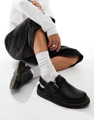 Jorge II - Sabot in pelle nere con interno in pelliccia - Dr Martens - Modalova