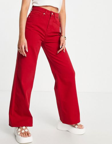 DTT - Jeans a vita alta rossi a fondo ampio - Don't Think Twice - Modalova