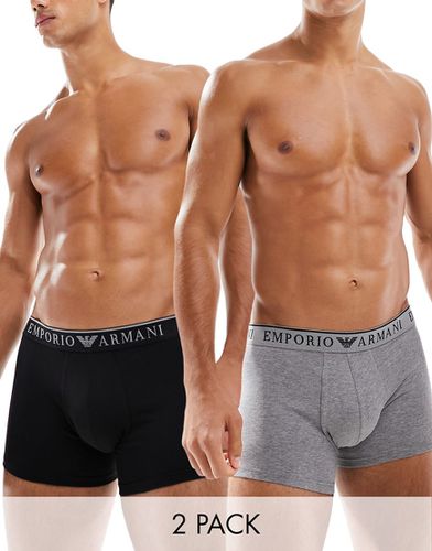 Bodywear - Confezione da 2 paia di boxer aderenti blu navy e grigi - Emporio Armani - Modalova