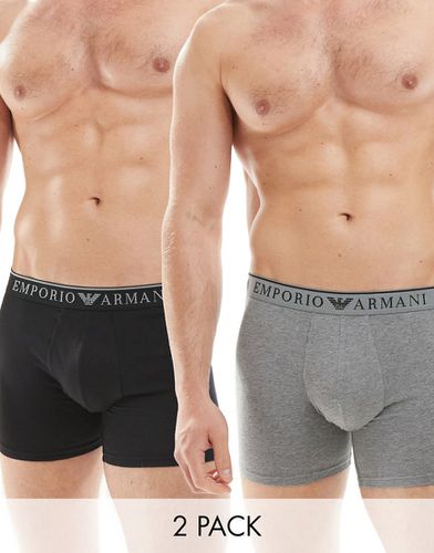 Bodywear - Confezione da 2 paia di boxer aderenti in nero e grigio - Emporio Armani - Modalova