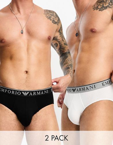 Bodywear - Confezione da 2 slip neri e bianchi - Emporio Armani - Modalova