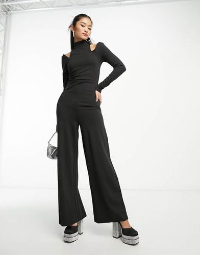 Tuta jumpsuit a fondo ampio con cut-out sulle spalle nera - Edited - Modalova