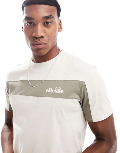 Baloncieri - T-shirt beige con striscia con logo - ellesse - Modalova