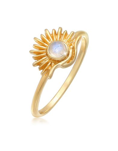 Anello da donna stile bohémien di tendenza con sole e pietra di luna in argento sterling 925 placcato - Elli - Modalova