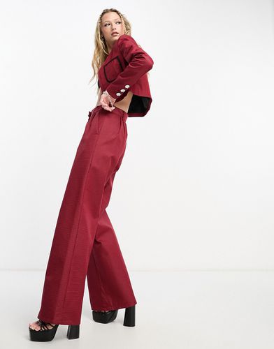 Pantaloni premium a fondo ampio rossi e neri a quadri in coordinato - Extro & Vert - Modalova