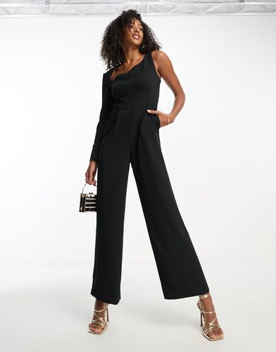 Tuta jumpsuit nera con cut-out e manica singola - Forever New - Modalova