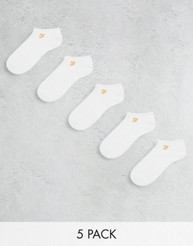 Confezione da 5 paia di calzini sportivi bianchi - Farah - Modalova