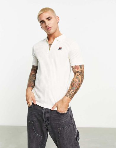 Polo in maglia crema con zip corta - Fila - Modalova