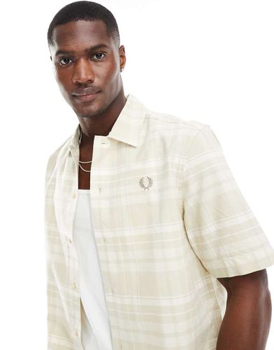 Camicia beige da spiaggia a quadri scozzesi - Fred Perry - Modalova