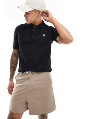 Polo classica in maglia nera - Fred Perry - Modalova