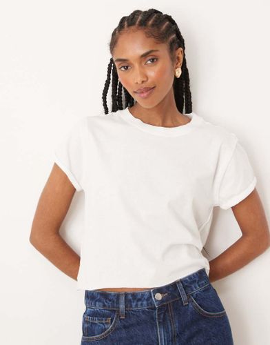 The Perfect Tee - T-shirt crop top coupe carrée - Ivoire - Free People - Modalova