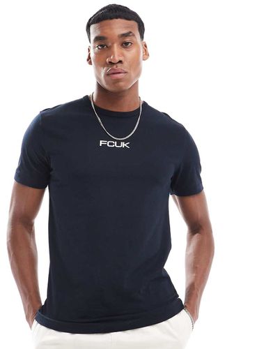 French Connection - T-shirt girocollo navy con logo "FCUK" sul petto - French Connection Mens - Modalova