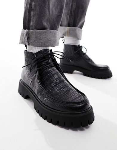 KOI - Greed River - Scarpe stringate alte coccodrillo - Koi Footwear - Modalova