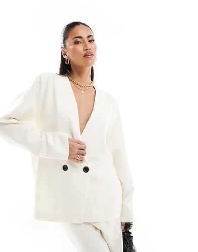 Blazer doppiopetto con spalle scese écru in coordinato - Kaiia - Modalova