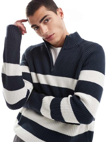 Maglione a righe con zip corta - Hollister - Modalova