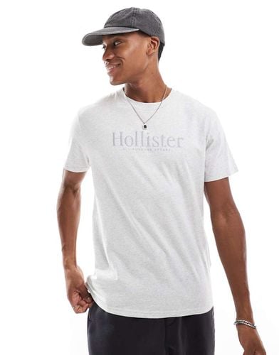 T-shirt comoda grigia con logo - Hollister - Modalova