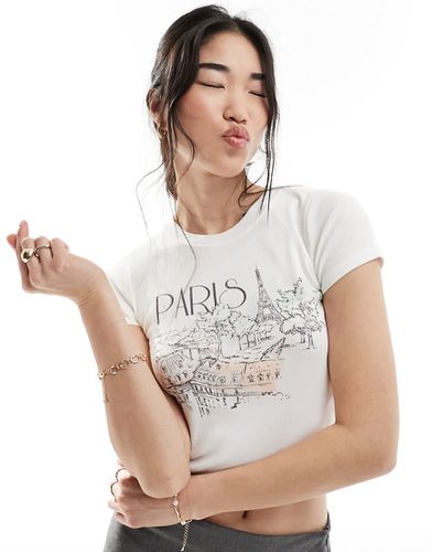 T-shirt sporco con stampa "Paris" - Hollister - Modalova