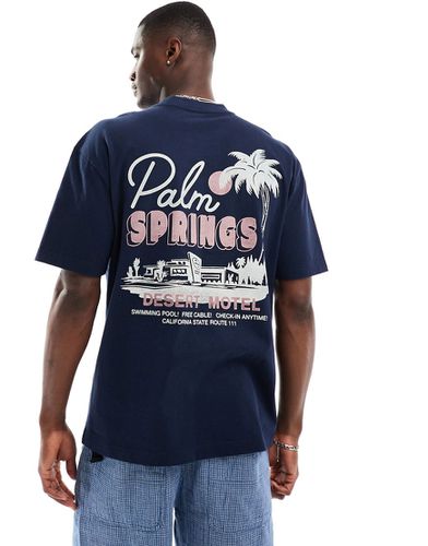 T-shirt squadrata con stampa "Palm Springs" sul retro - Hollister - Modalova