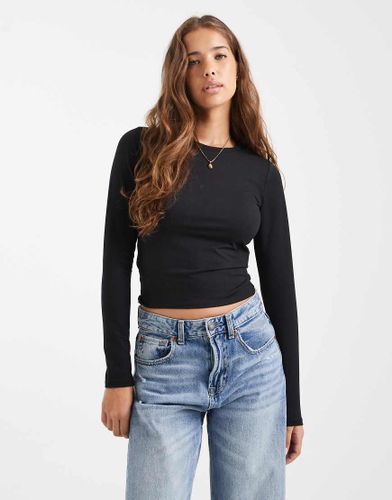 Top à manches longues et encolure ras de cou - Hollister - Modalova