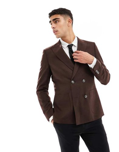 Giacca da abito doppiopetto slim fit effetto lino - Harry Brown - Modalova