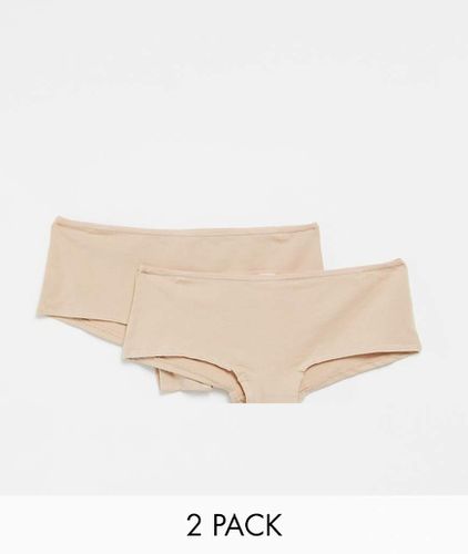 Kim - Confezione da 2 paia di boxer in cotone beige - Hunkemoller - Modalova