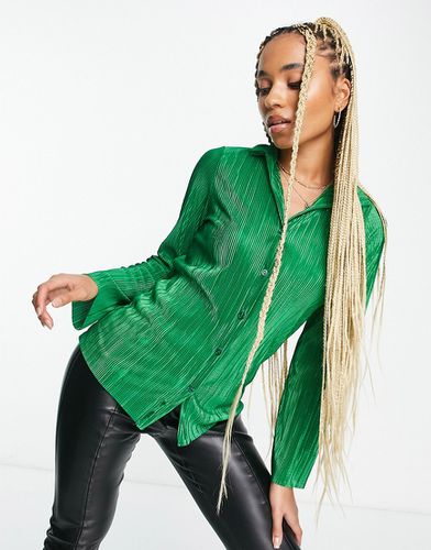 Camicia in velluto plissé testurizzato color smeraldo in coordinato - I Saw It First - Modalova