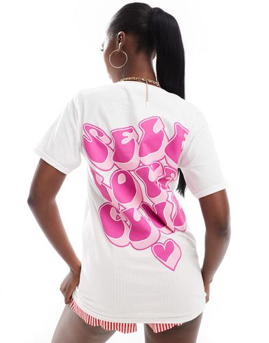 T-shirt bianca con scritta "Self Love Club" - In The Style - Modalova