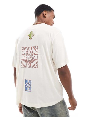 T-shirt oversize crema con stampa "Creative Community" sul retro - Jack & Jones - Modalova