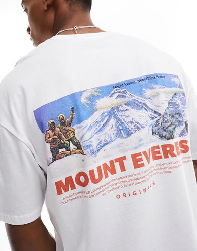 T-shirt vestibilità comoda bianca con stampa Everest sul retro - Jack & Jones - Modalova