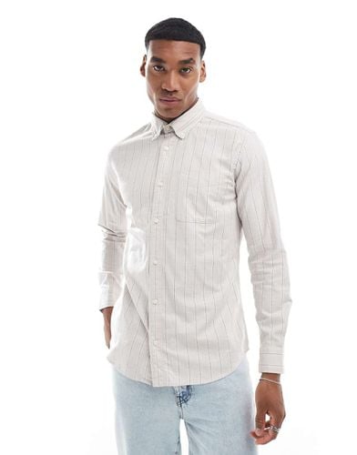 Camicia Oxford beige a righe - Jack & Jones - Modalova