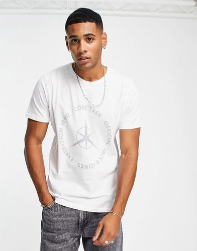 Core - T-shirt bianca con logo sul petto - Jack & Jones - Modalova