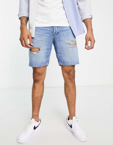 Intelligence - Pantaloncini di jeans ampi azzurri con strappi - Jack & Jones - Modalova