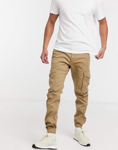 Intelligence - Pantaloni slim cargo con fondo elastico color sabbia - Jack & Jones - Modalova