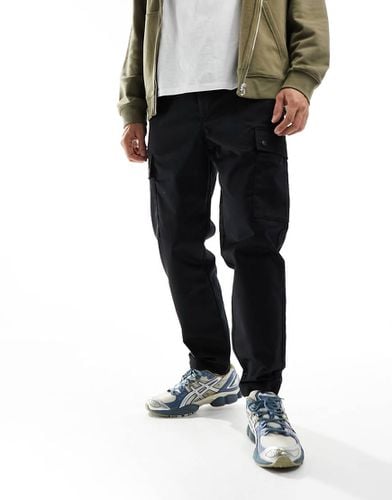 Pantaloni cargo affusolati a fondo ampio neri con coulisse - Jack & Jones - Modalova