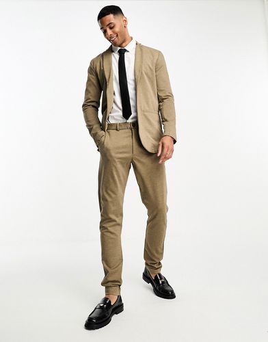 Premium - Coordinato con giacca da abito e pantaloni slim in jersey beige - Jack & Jones - Modalova