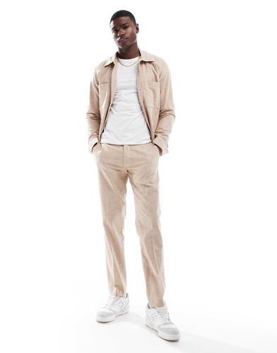 Premium - Pantaloni da abito casual in misto lino beige - Jack & Jones - Modalova