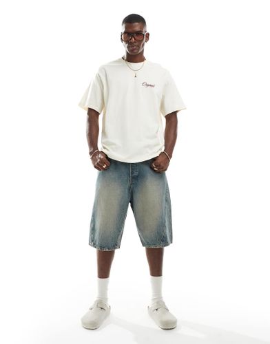 Ron - Bermuda en jean surpiqué - moyen - Jack & Jones - Modalova