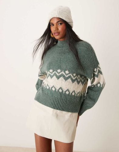 Maglione verde acqua con motivo Fair Isle - JDY - Modalova