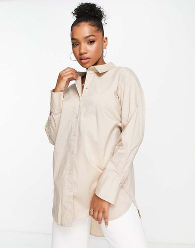 Camicia oversize taglio lungo beige - JDY - Modalova