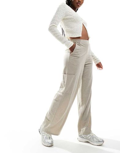 Pantaloni ampi beige testurizzato con tasche cargo - JDY - Modalova