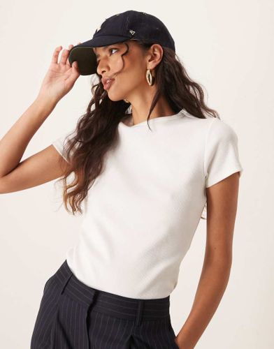 JDY - T-shirt côtelé - Blanc - Jdy - Modalova